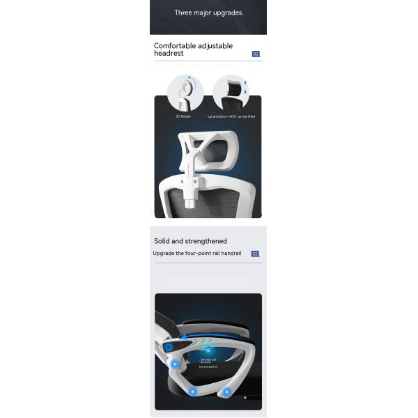 Home Office Gaming and Learning Reclining Computer Chair with Adjustable 3D Armrests