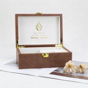 Luxury Cosmetic Perfume Box Custom Design With Matt Lamination Finish Leather