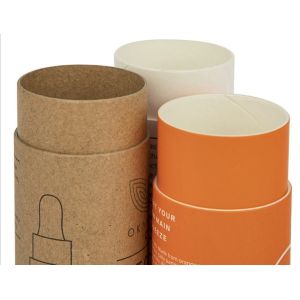 Speciality Paper Orange Round Kraft Boxes OEM ODM Available