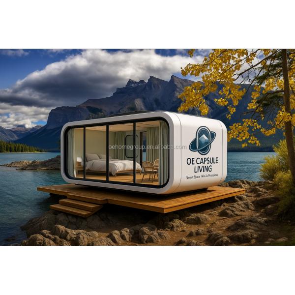 Prefabricated 40 Fthotel Modular Steel Space Capsule House Mobile Container Houses With Toilet For 5 Persons Bedroom