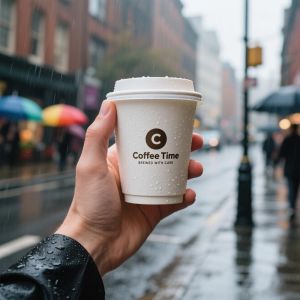 China OEM Disposable White Kraft Paper Coffee Cup Custom Logo Wrapping Gold Foil Hot Stamping Paper Cups on sale