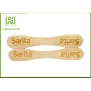 China Natural Wood Sticks Disposable Ice Cream Spoons With Logo Engraved on sale