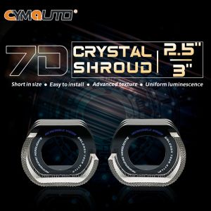 Fireproof 7D LED Angel Eyes Halo Ring Shroud For 3 Inch Projector Lens PC Cover