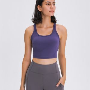 Low Price High Quality Custom Logo Y Back Padded Sport Tank Camisoles Workout