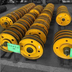 Cheap Crane Traveling Rail Flange Forged Steel Wheels Crane Parts for sale