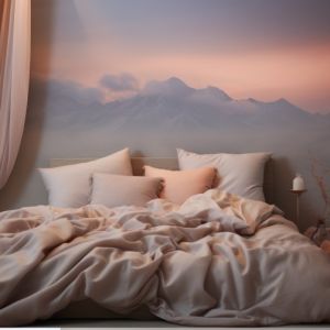 Home Customize Printing Queen King Size Cotton Bedding Sets with Plant Flowers