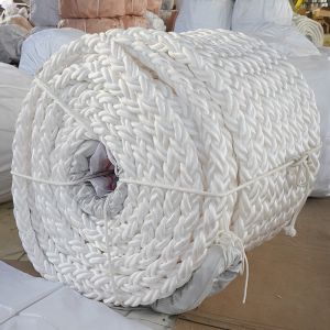 96mmx220m Polyester Marine Mooring / Towing Rope 8 Strand
