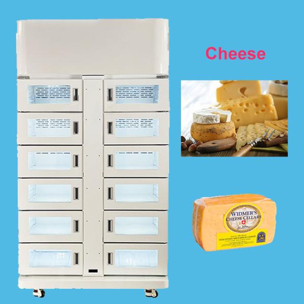 Vending Locker With Refrigerated Room Temperature For Packed Cheese Storage