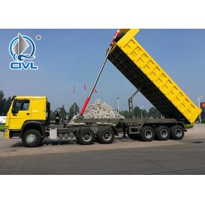 China NEW 12 TIRES Heavy Duty Side 3 Axles 60 - 80 Tons Semi Trailer Dump Truck SINOTRUK on sale