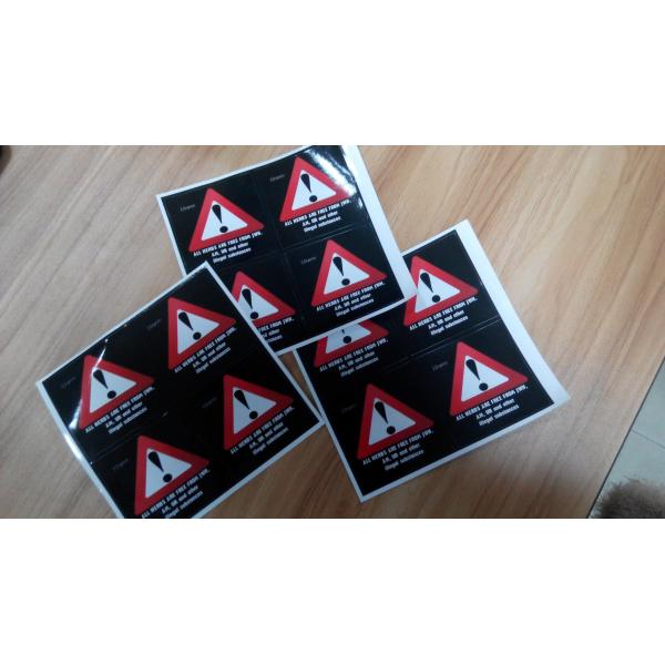 Custom Self Adhesive Paper Laminated Danger / Warning Sign Labels For Illegal