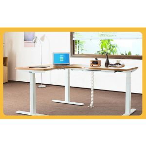 Eco-Friendly Partical Board Desktop L Shaped Electric Sit Standing Table for