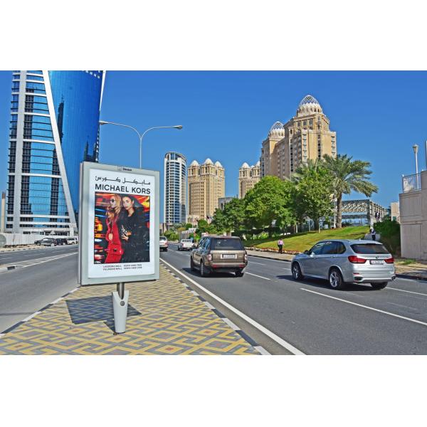 Stainless Steel 6pcs Poster 30W Lamp Post Light Box