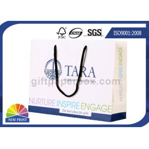 Fancy Personalized Printing White Paper Bags with Long Cotton String Handle