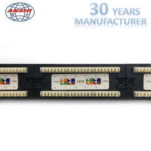 110 IDC Network Patch Panel Cat6 UTP Unshielded 1u Cold Roll Steel Material