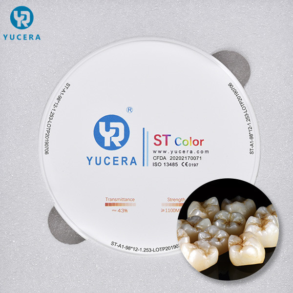 Yucera ST dental consumables color preshaded zirconia disk ceramic composite for