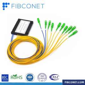 1x16 PLC splitter FTTX with ABS plastic box type and SC LC FC ST APC UPC PC