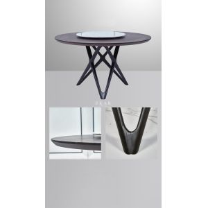 Italian Modern Round Dining Table With Marble Rotating Centre