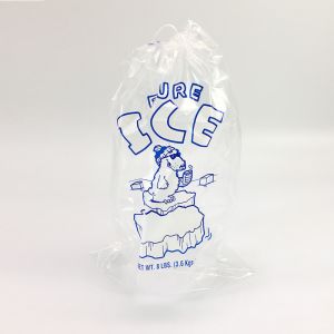 Durable Heavy Duty Plastic 8 lb ice bags with drawstring 11x19 Inch
