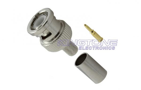 Quality Nickel BNC Coaxial Cable Connectors with Gold plated for Radio / TV wholesale