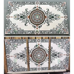 Luxury Rectangular Waterjet Medallion Marble Floor Tile Customized Decorative