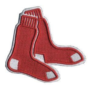 Cheap 2012 custom 3D embroidery patches with Iron on backing& heat cut border boston red sox MLB for sale