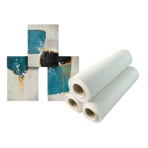 Wide Format Inkjet Matte Poly Cotton Canvas Roll For Pigment Dye Ink Printing