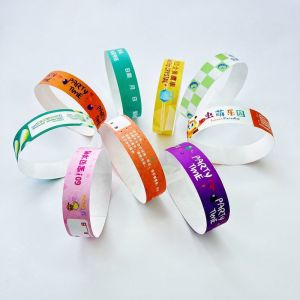 Waterproof and Bar Coding Tyvek Paper Event Wristbands Easy Identification for