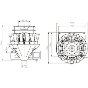 Feeding Multihead Weighing Machine For Large Shell Nuts