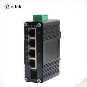 Mini Industrial 4-Port 10/100/1000T 802.3at PoE + 1-Port 100/1000X SFP Ethernet