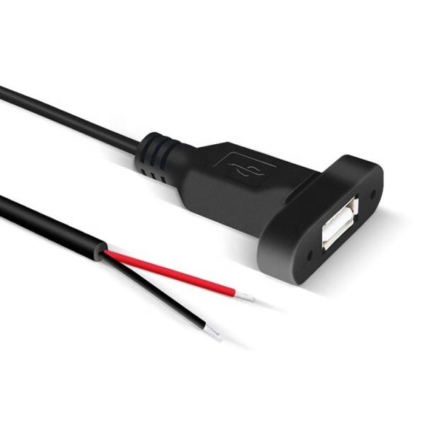 Quality Custom Panel Mount USB A Female to Bare Wire Tinned Open End Cable wholesale