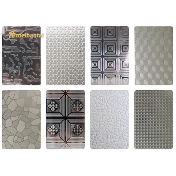 Quality SS304 201 4*8FT Embossed Etched Stainless Steel Sheet Decoration Plate wholesale