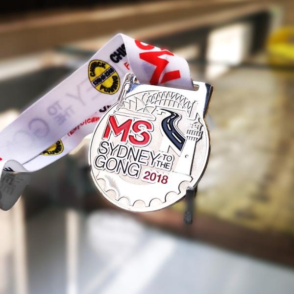Quality Sydney to The Gong Design Soft Enamel Metal Running Medal with Sponsor Name wholesale