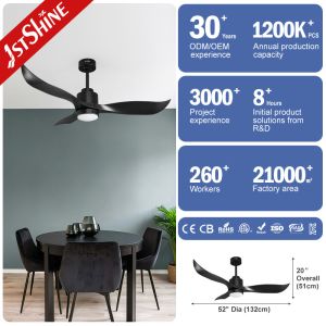 High Speed Waterproof Outdoor Smart Ceiling Fan With 3 Acrylic Blades