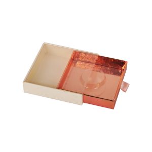 Yellow Pink 2mm Thick Cardboard Cardboard Eyelash Box With Plastic Tray Window