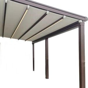 Folding Canopy with Reinforced Aluminum Alloy Frame for Wind Resistance Foldable Design for Villa Courtyards