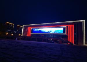 China Outdoor Advertising P31.25mm RGB Led Display Screen Waterproof Led Module See Through Screen on sale
