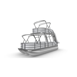 12 People Double Decker Pontoon Boat Two Levels For Relaxation And Entertainment