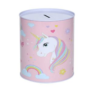 0.2mm Thickness Tin Can Piggy Bank With Unicorn Kids Gift Saving Money Box