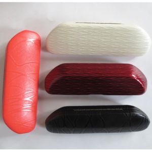 Cheap Fashionable glasses cases with solid colored leather for sale
