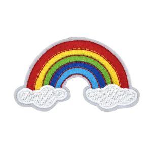 Twill Fabric Rainbow Iron On Patch Sew On Rainbow Embroidered Patch
