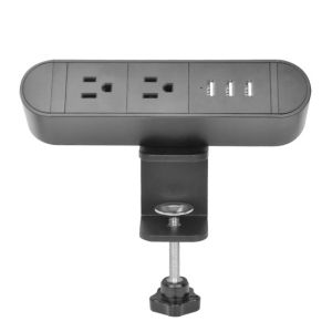 America Desktop Clamp Power Strip 3outlet and 3USB ETL passed
