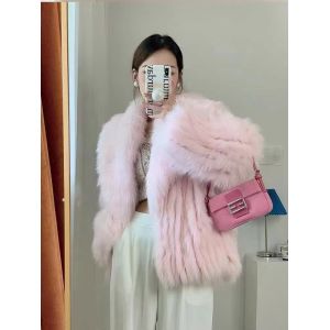 FAUX FUR Luxury fashion and elegent coatings static-free keep body warm in cold