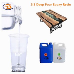 Mix Ratio 3:1 Anti Yellowing Deep Pour Crystal Clear Epoxy Resin For Wooden