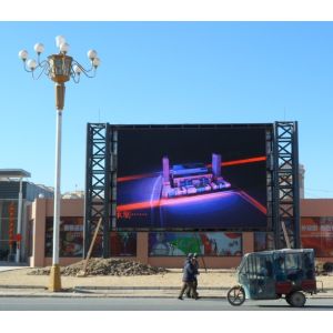 Iron Full Color Video Curved Led Display Screen 5000K P20 2R1G1B IP65 220V /