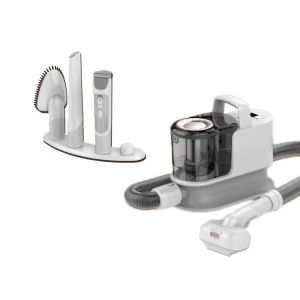 Pet Hair Fur Grooming Package Electric Clipper Slicker Brush and Vacuum Cleaner Set