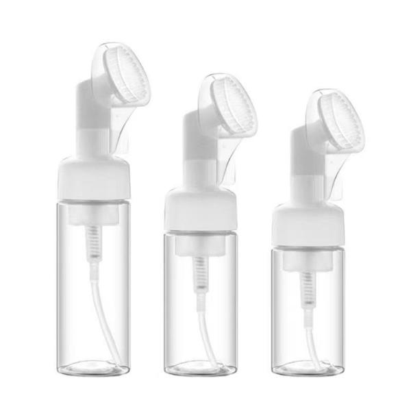 Quality Plastic Silicone Brush Foam Bottle with Hybrid Functionality for Gentle Massaging and Sanitary Cosmetic Application wholesale