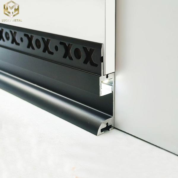 Quality Sleek Plaster-in Baseboard Aluminum Profiles For Skirting Board Or Windowsill wholesale