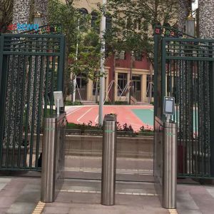 China AC220V Power Supply Glass Swing Turnstile for Employee Entrance Security on sale