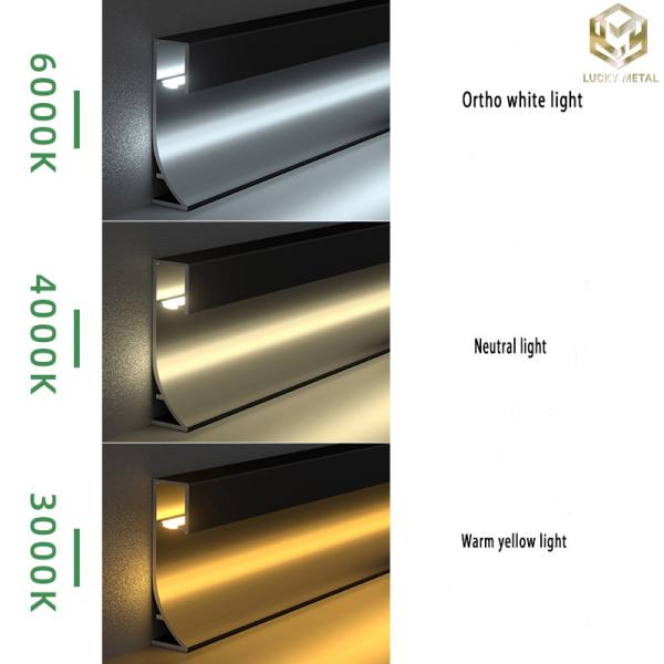Illuminated Aluminum Skirting Profile Extrusion Board Cove Shape