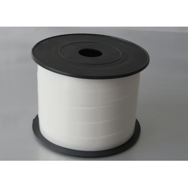 10mm X 50y White lacquer PP Laminated Curled ribbon For Supermarket , Cosmetics
